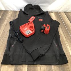 AS-IS Milwaukee Men's Large 12-Volt Lithium-Ion Cordless Black Heated Jacket Hoodie Kit