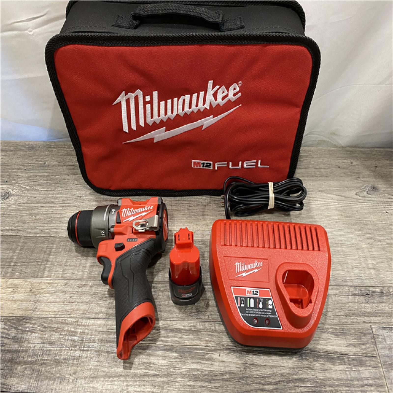 AS-IS Milwaukee FUEL 12-Volt Lithium-Ion Brushless Cordless 1/2 in. Hammer Drill Kit