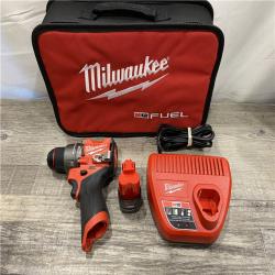 AS-IS Milwaukee FUEL 12-Volt Lithium-Ion Brushless Cordless 1/2 in. Hammer Drill Kit