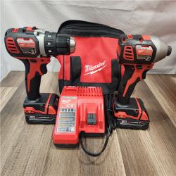 AS-IS- Milwaukee 18V Cordless Brushed 2-Tool Drill/Driver and Impact Driver Kit
