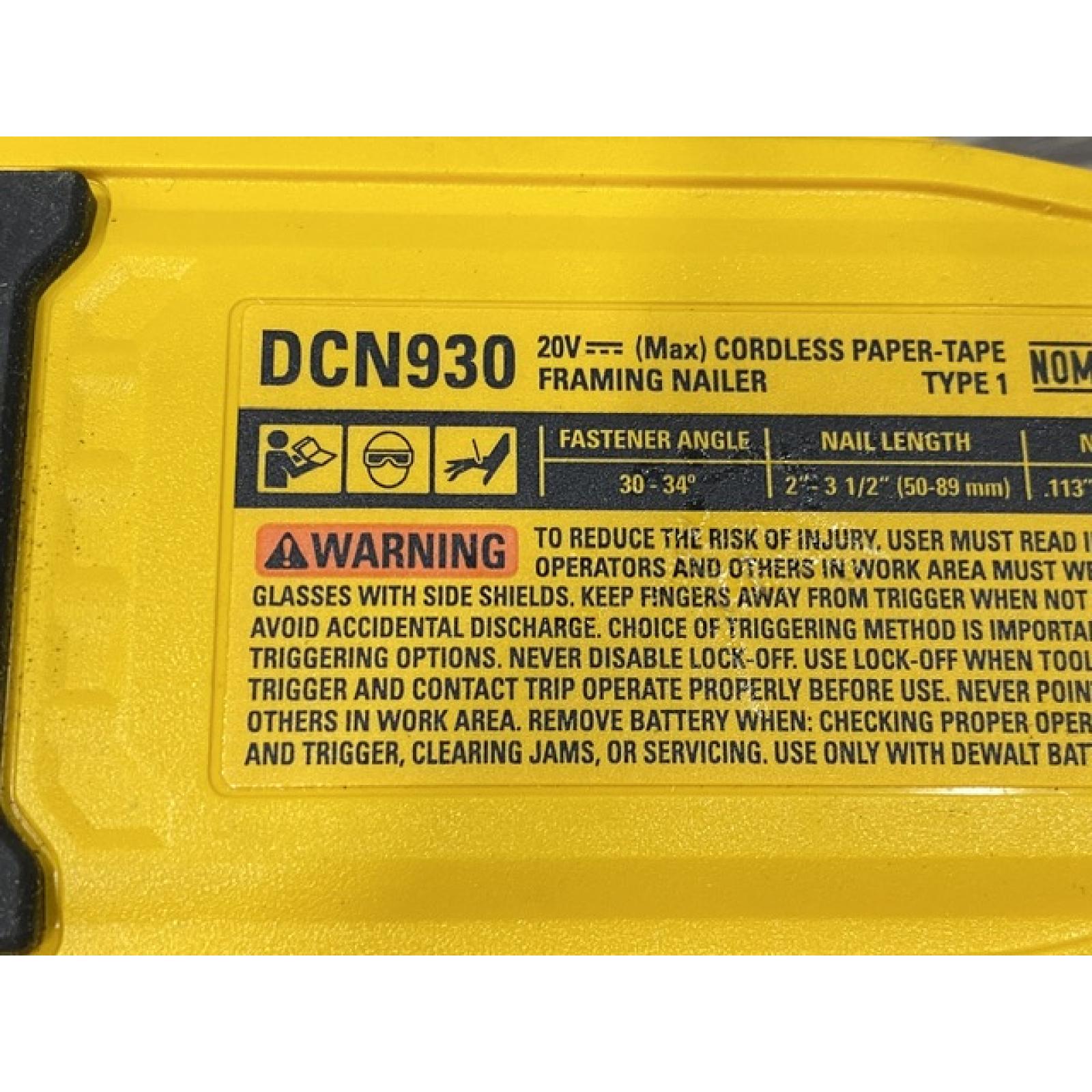 AS-IS DEWALT 20V 30 Degree Cordless Framing Nailer (Tool-Only)