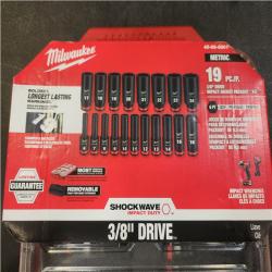 Phoenix NEW Milwaukee SHOCKWAVE Impact-Duty 3/8 in. Drive Metric Deep Well Impact PACKOUT Socket Set (19-Piece) (SEALED