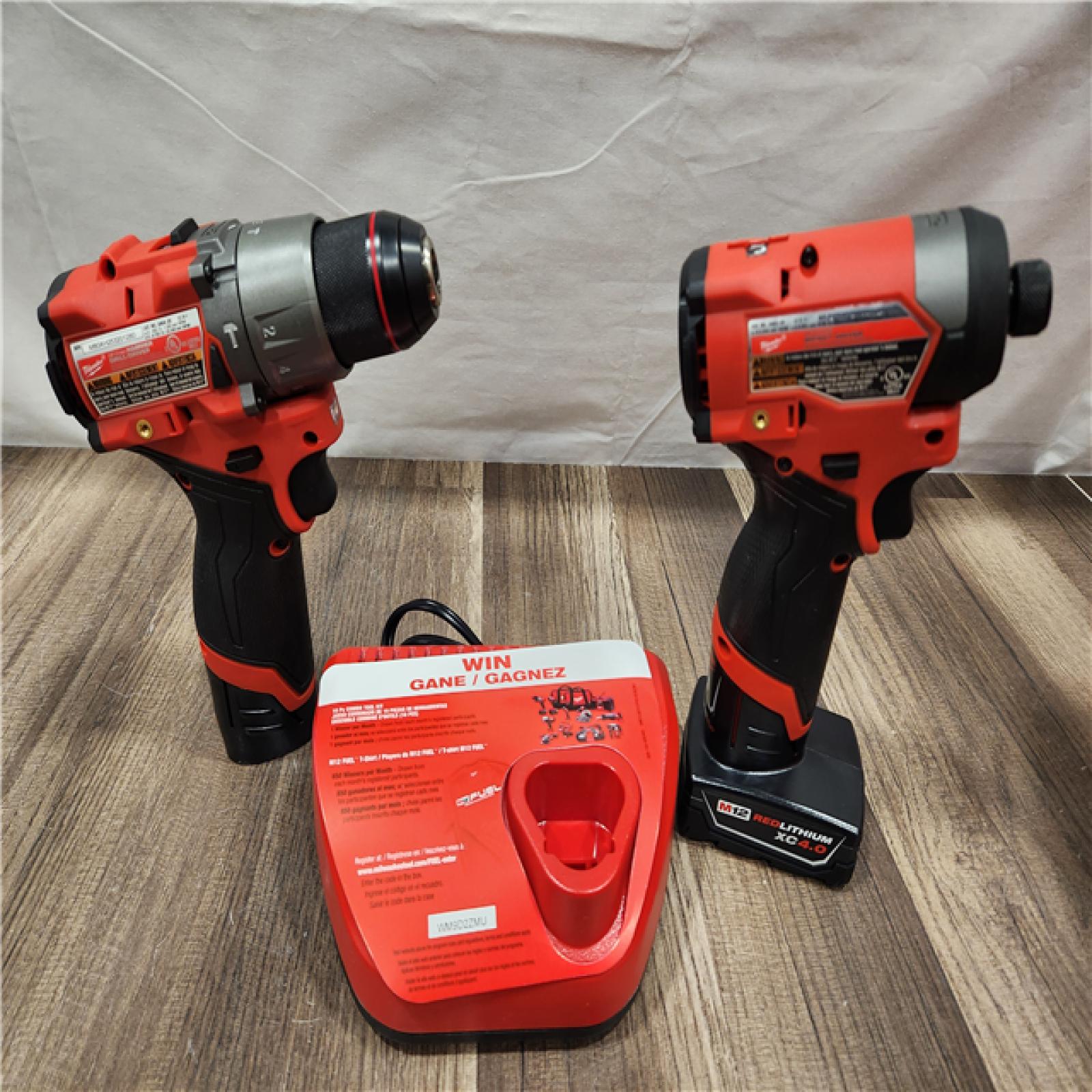 AS-IS- Milwaukee 12V Brushless Hammer Drill and Impact Driver Combo Kit