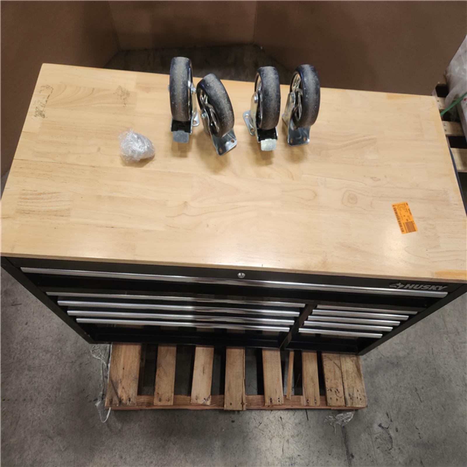 Phoenix LIKE NEW Husky Modular Tool Storage 52 in. W x 20 in. D Standard Duty Black Mobile Workbench Cabinet (LOCKED)