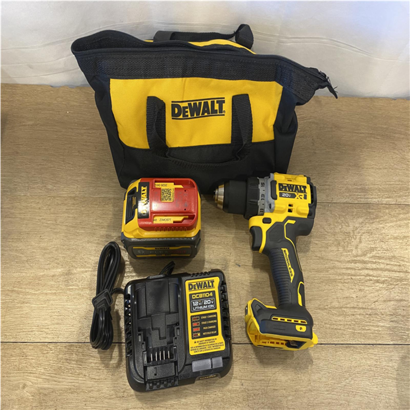 AS-IS DEWALT 20V MAX XR Lithium-Ion Brushless Cordless 1/2 in. Drill/Driver Kit