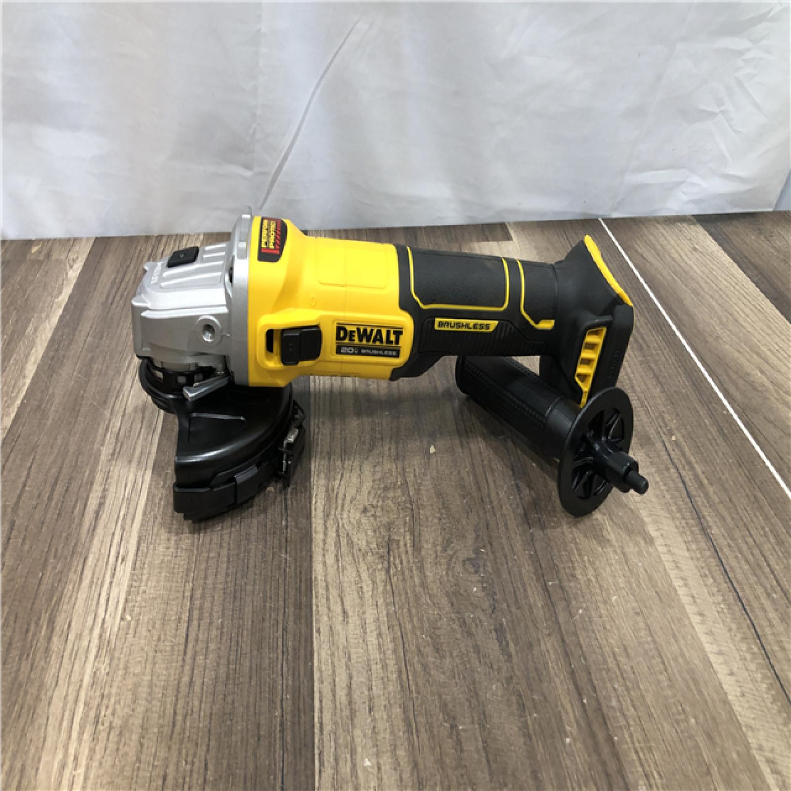 AS-IS DEWALT 20-Volt MAX Cordless Brushless 4-1/2 in. Angle Grinder with Slide Switch (Tool Only)