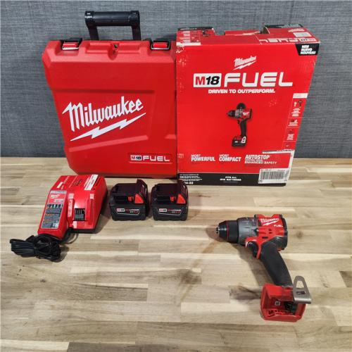HOUSTON LOCATION - AS-IS (APPEARS LIKE NEW) Milwaukee 2904-22 Hammer Drill Driver Kit with Batteries  Charger & Tool Case  Red