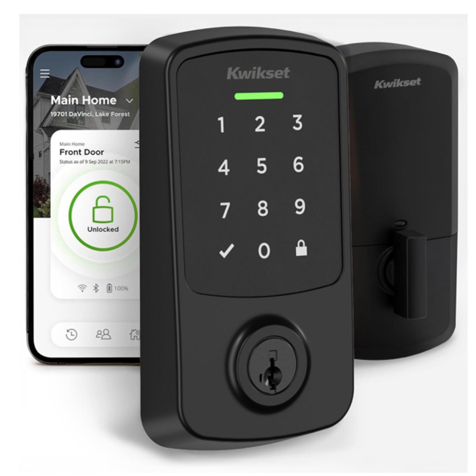 NEW! - Kwikset Aura Reach Smart Lock Matter Over Thread and Bluetooth Enabled Keyless Entry Door Lock Deadbolt