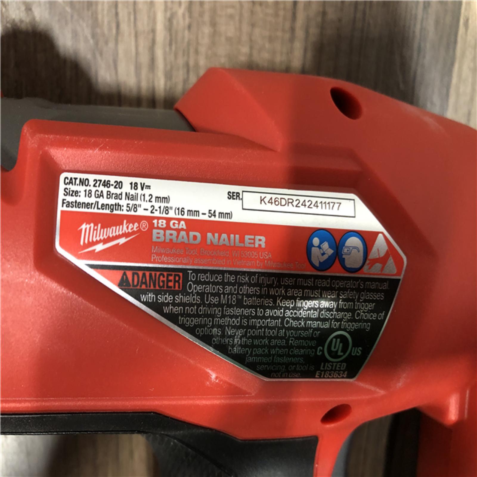 AS-IS Milwaukee FUEL 18-Volt Lithium-Ion Brushless Cordless Gen II 18-Gauge Brad Nailer (Tool-Only)