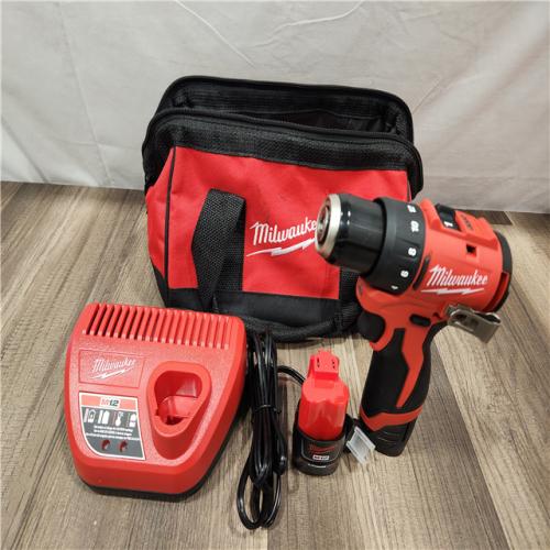 AS-IS- Milwaukee Tool M12 3/8 in. Brushless Cordless Drill/Driver Kit (Battery & Charger)