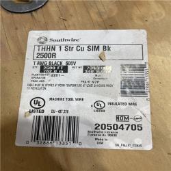 DALLAS LOCATION - AS-IS Southwire 2,500 ft. 1 Black Stranded CU SIMpull THHN Wire (SEE NOTES)