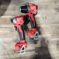 HOUSTON LOCATION - AS-IS Milwaukee M18 18V Lithium-Ion Brushless Cordless Compact Drill/Impact Combo Kit (2-Tool) W/(2) 2.0 Ah Batteries  Charger & Bag