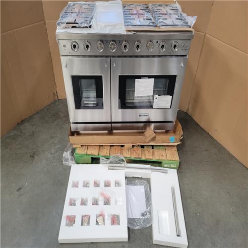 California AS-IS Professional Style 48 Gas Range; Model #UL-BKRGAM48-ST; Appears in Excellent Condition