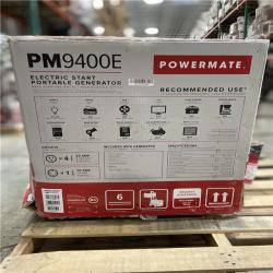 DALLAS LOCATION - AS-IS Powermate PM9400E 7500 Running Watt Electric Start Gasoline Powered Portable Generator 49 ST/CSA	
