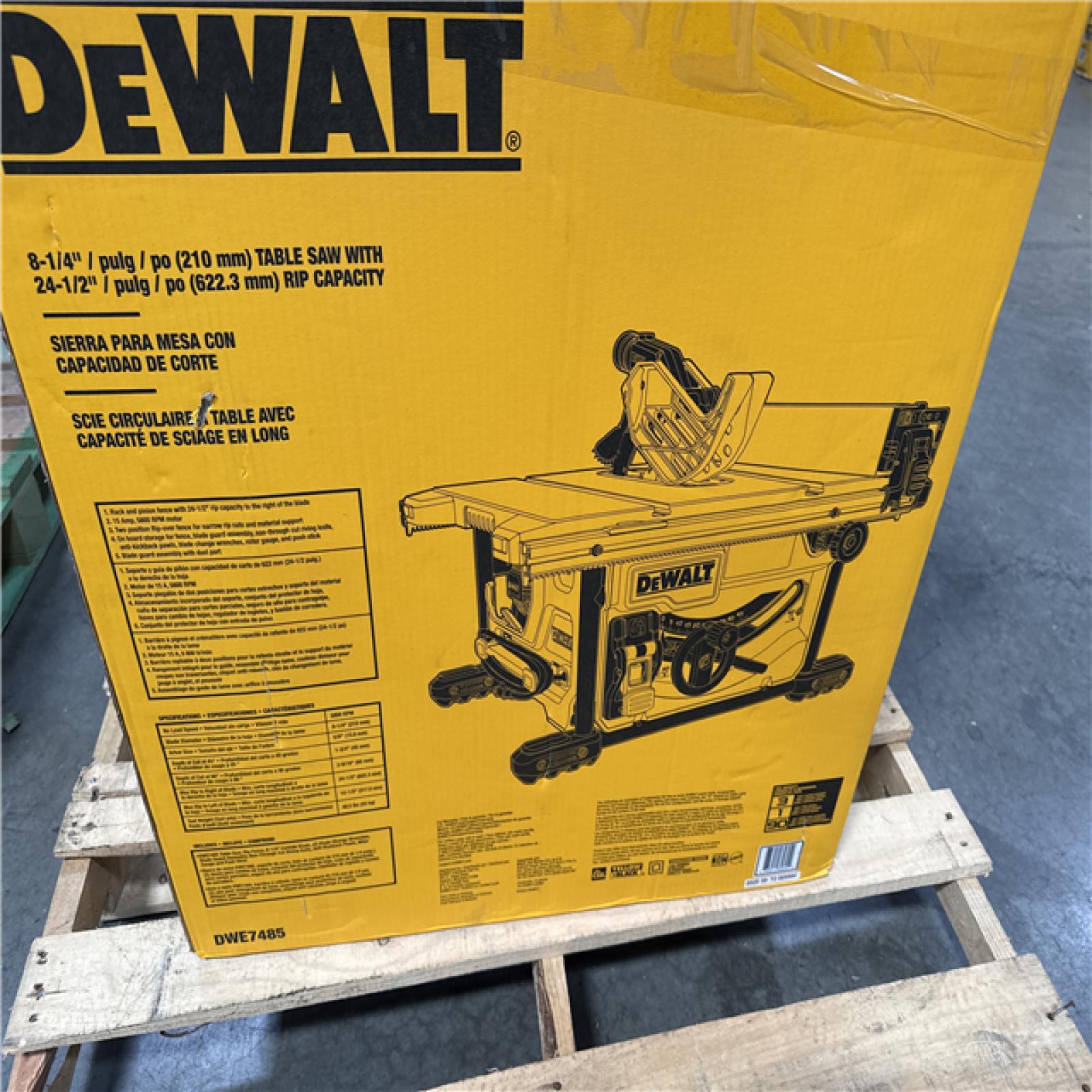 CALIFORNIA AS-IS DeWalt 8-1/4” Table Saw w/24-1/2” RIP Capacity