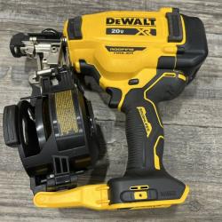 AS-IS DEWALT 20V MAX Lithium-Ion 15-Degree Electric Cordless Roofing Nailer Kit