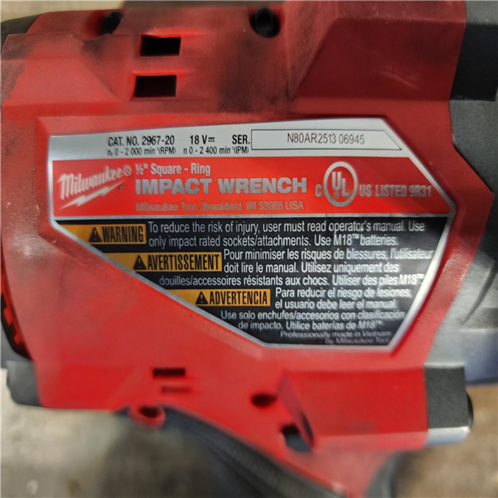 HOUSTON LOCATION - AS-IS Milwaukee M18 FUEL 18V Lithium-Ion Brushless Cordless 1/2 in. Impact Wrench with Friction Ring (Tool-Only)