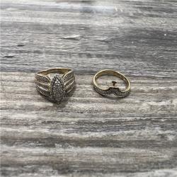 AS-IS Forever Bride Bridal Set Ring with 0.33 Carat T.W. Diamond in 10K Yellow Gold For Women