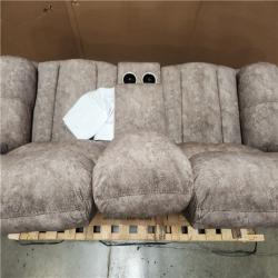 Phoenix NEW Home Elegance Double Glider Reclining Love Seat with Console in BLK/BRW/FBR-2