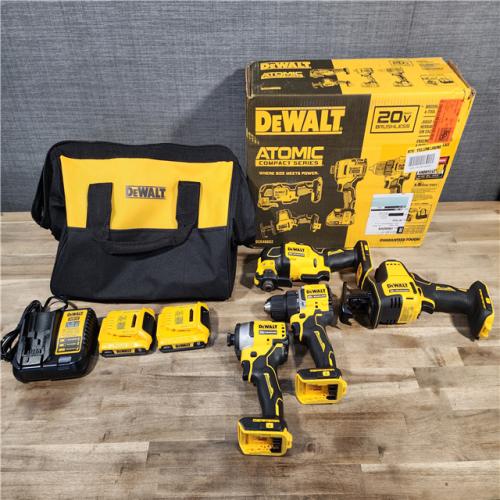 HOUSTON LOCATION - AS-IS DeWalt 20V MAX ATOMIC Cordless Brushless 4 Tool Combo Kit