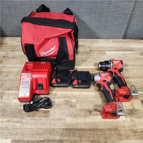 HOUSTON LOCATION - AS - IS Milwaukee 18V Lithium-Ion Brushless Cordless Compact Drill/Impact Combo Kit