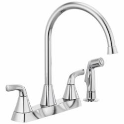 NEW! - Peerless Parkwood 2-Handle Standard Kitchen Faucet with Side Sprayer in Chrome-(3 UNITS)