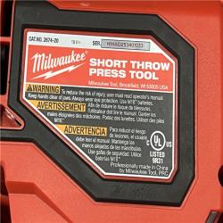AS-IS Milwaukee M18 18V Lithium-Ion Cordless Short Throw PEX Press Tool Kit