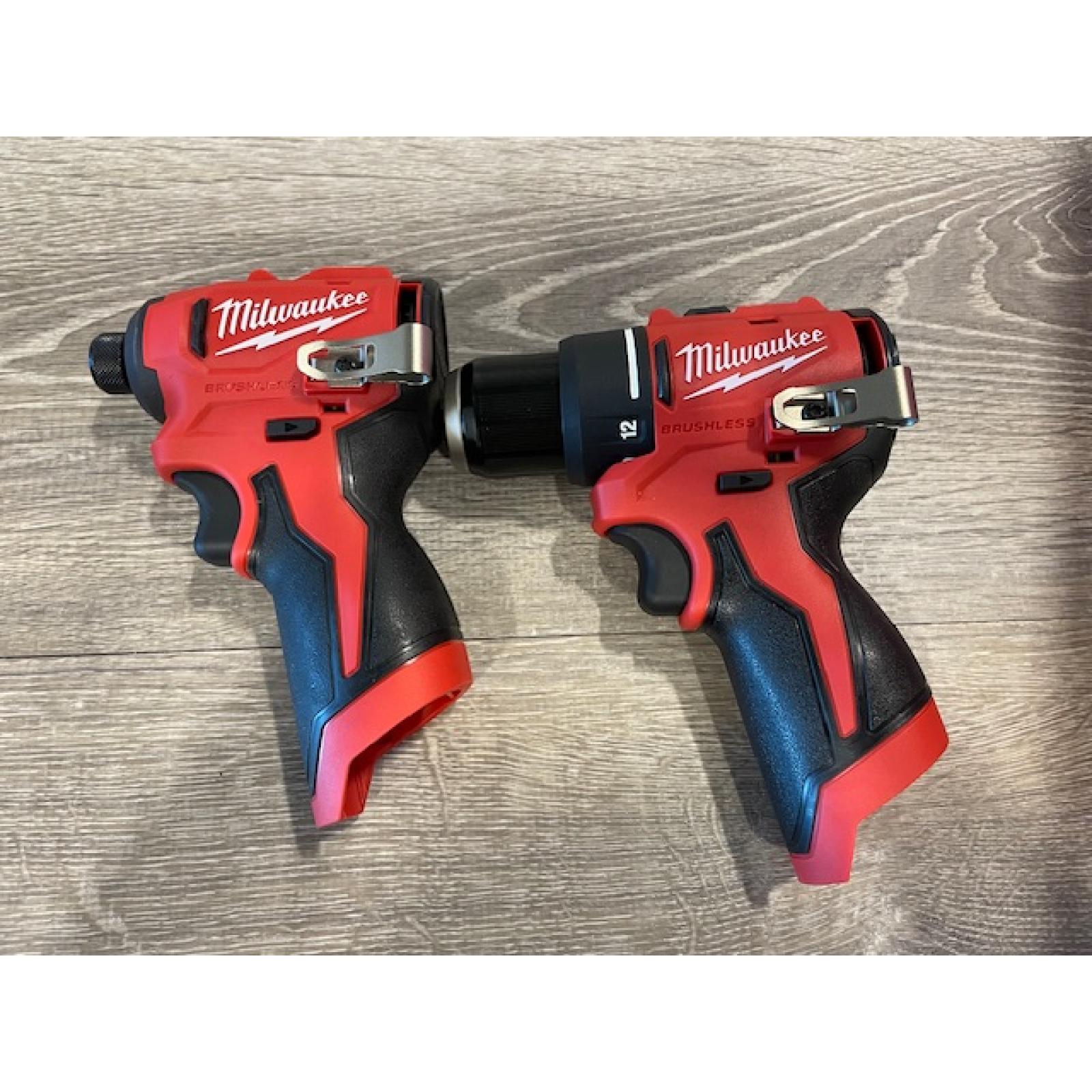 AS-IS Milwaukee 12-Volt Lithium-Ion Brushless Cordless Subcompact Drill and Impact Driver Combo Kit