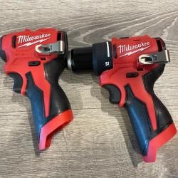 AS-IS Milwaukee 12-Volt Lithium-Ion Brushless Cordless Subcompact Drill and Impact Driver Combo Kit