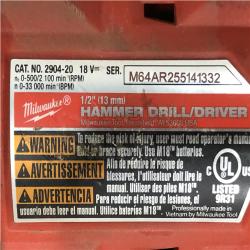 AS-IS Milwaukee FUEL 18V Lithium-Ion Brushless Cordless 1/2 in. Hammer Drill/Driver (Tool-Only)