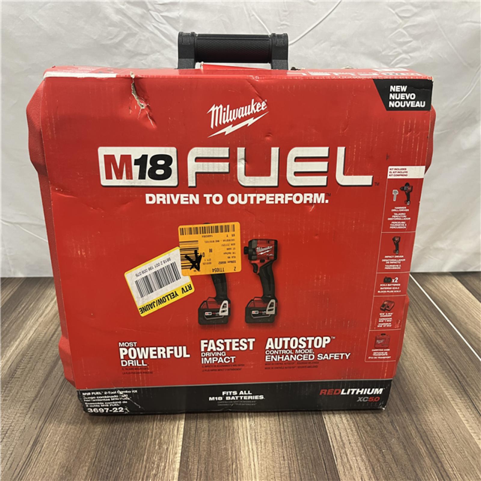 AS-IS Milwaukee M18 FUEL 18V Lithium-Ion Brushless Cordless Hammer Drill and Impact Driver Combo Kit (2-Tool) with 2 Batteries