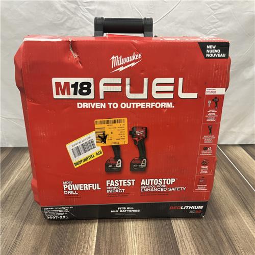 AS-IS Milwaukee M18 FUEL 18V Lithium-Ion Brushless Cordless Hammer Drill and Impact Driver Combo Kit (2-Tool) with 2 Batteries
