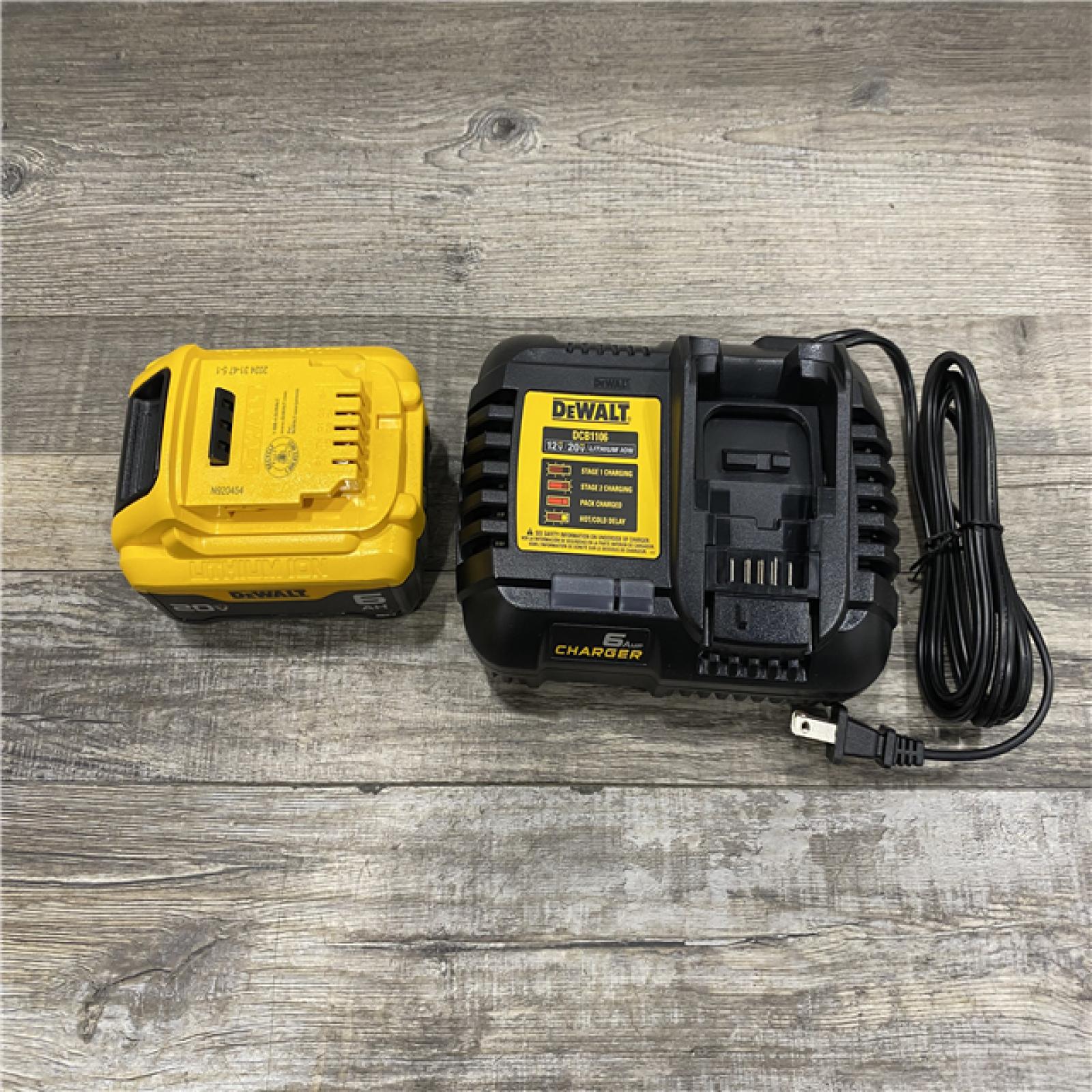AS-IS DEWALT 20V MAX Lithium-Ion 6.0 Ah Battery and Charger
