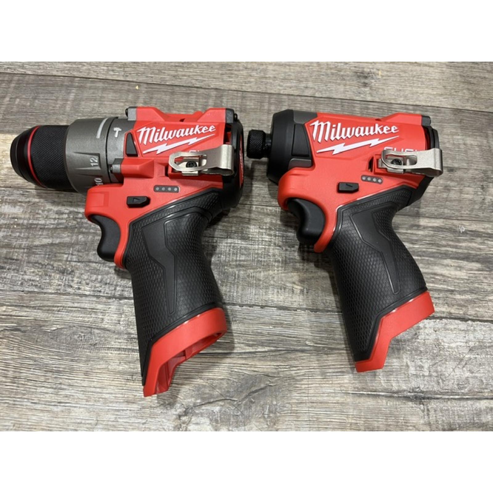 AS-IS Milwaukee FUEL 12-Volt Lithium-Ion Brushless Cordless Hammer Drill and Impact Driver Combo Kit