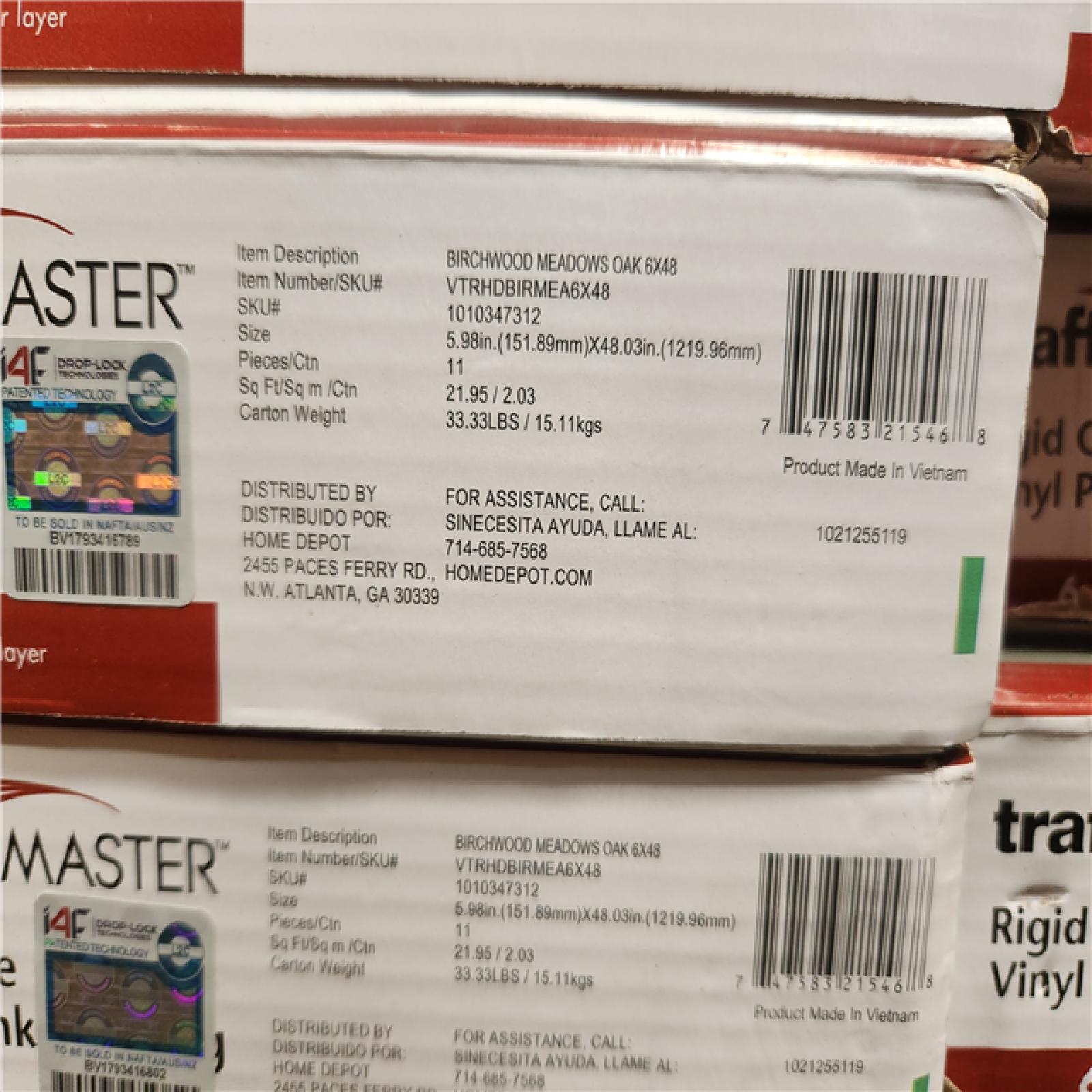 Phoenix NEW TrafficMaster Birchwood Meadows Oak 6 MIL x 6 in. W x 48 in. L Waterproof Click Lock Luxury Vinyl Plank Flooring (1580 sqft/72 case)