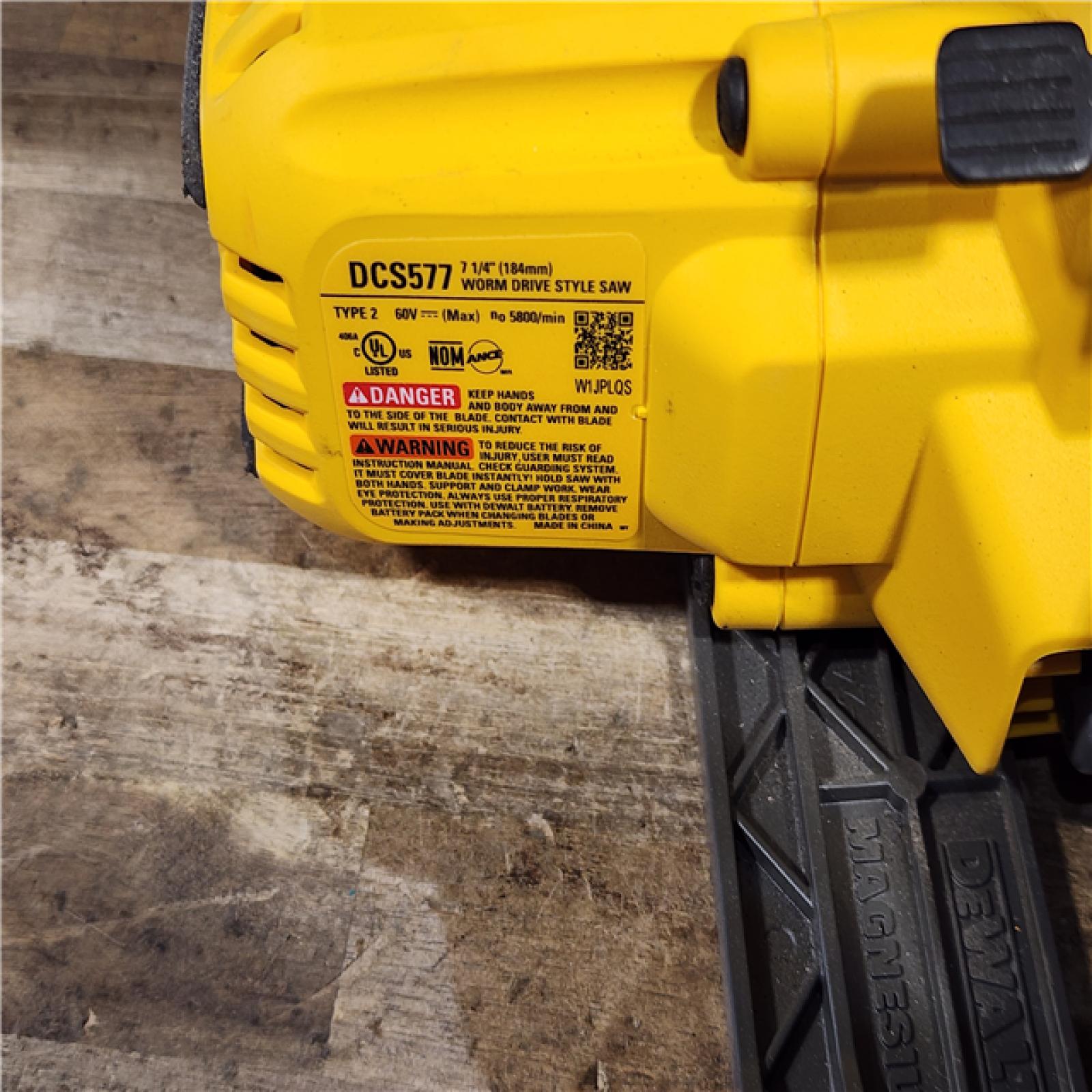 HOUSTON LOCATION - AS-IS DEWALT FLEXVOLT 60V MAX Cordless Brushless 7-1/4 in. Wormdrive Style Circular Saw (Tool Only)