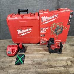 HOUSTON LOCATION - AS-IS Milwaukee-3632-21 M12 Green Beam Laser 360° 3-Plane Kit