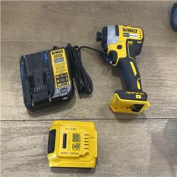 AS-IS DEWALT 20V MAX Lithium-Ion Brushless Cordless 1/4 in. Impact Driver Kit