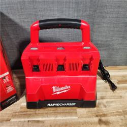 HOUSTON LOCATION - AS-IS Milwaukee 18V Lithium-Ion REDLITHIUM FORGE Starter Kit with (2) 12.0 Ah Battery Pack and PACKOUT 6-Port Rapid Charger