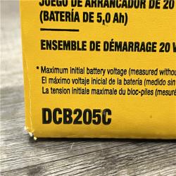 NEW - DEWALT 20V MAX Lithium-Ion 5.0 Ah Battery and Charger