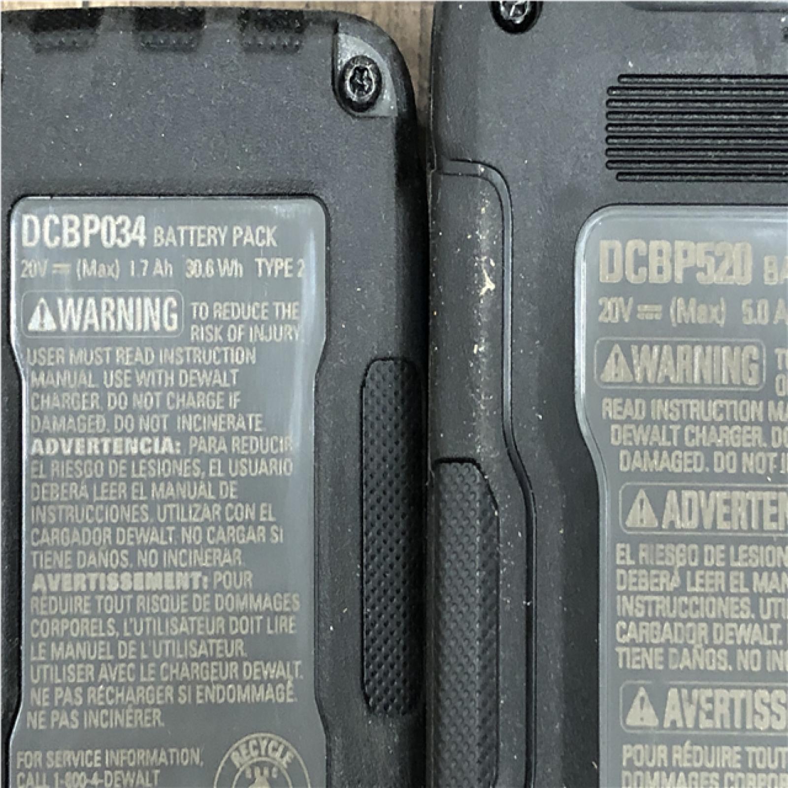 AS-IS DEWALT 20V MAX XR POWERSTACK Lithium-Ion Battery Starter Kit with 5.0Ah and 1.7Ah Batteries and Charger
