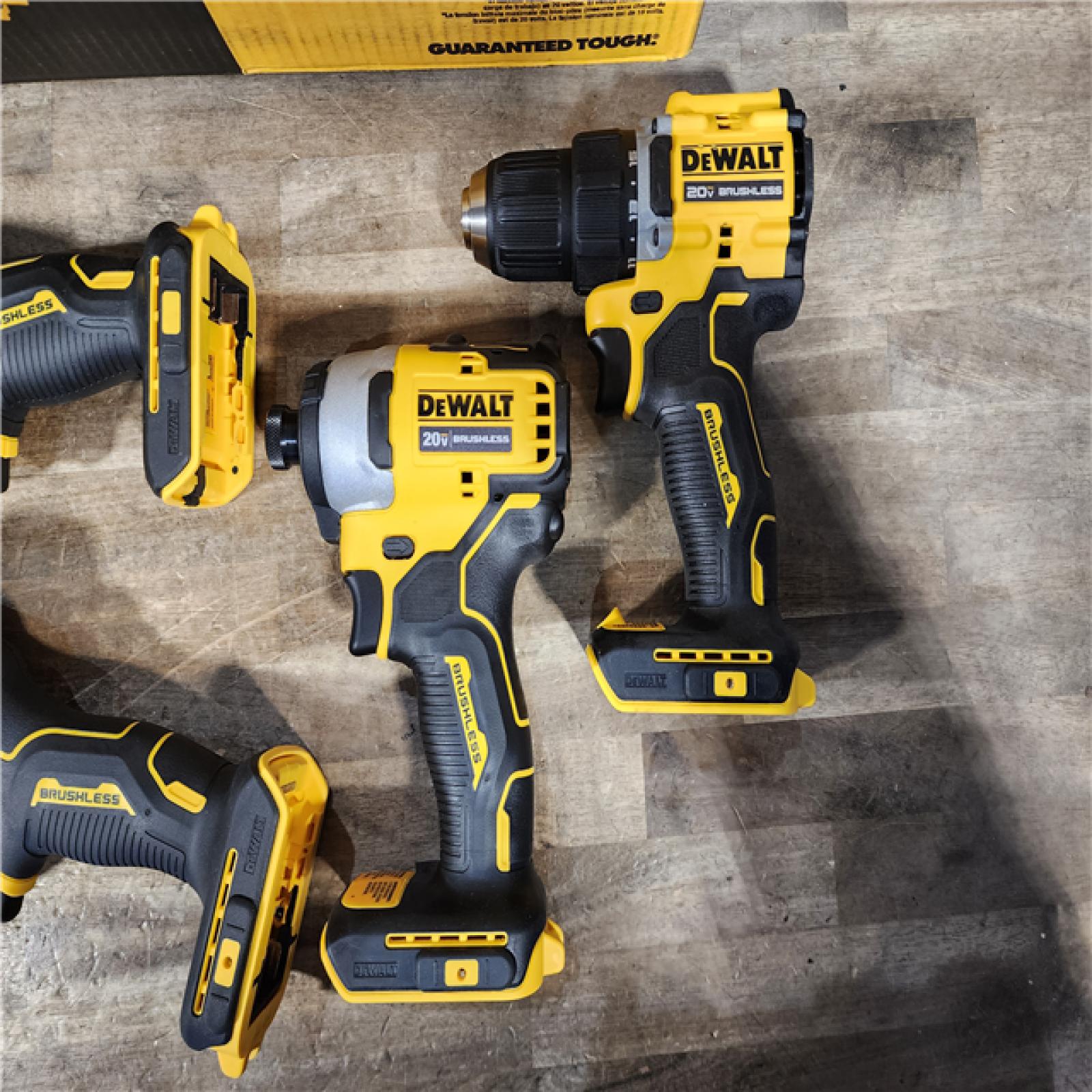 HOUSTON LOCATION - AS-IS DEWALT ATOMIC 20-Volt Lithium-Ion Cordless Brushless Combo Kit (4-Tool)
