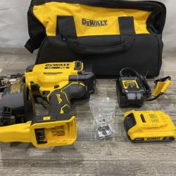 AS-IS DEWALT 20V MAX Lithium-Ion 15-Degree Electric Cordless Roofing Nailer Kit