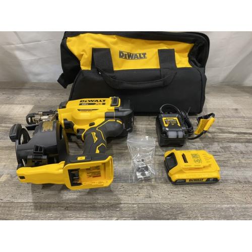 AS-IS DEWALT 20V MAX Lithium-Ion 15-Degree Electric Cordless Roofing Nailer Kit