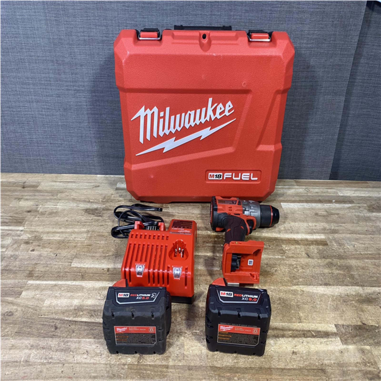 Houston Location AS-IS Milwaukee FUEL 18V Lithium-Ion Brushless Cordless 1/2 in. Hammer Drill Driver Kit