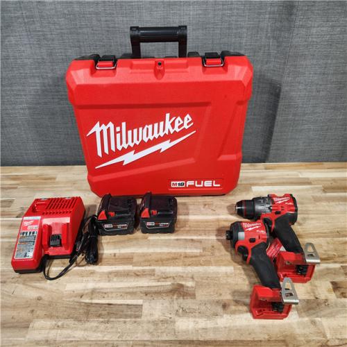 HOUSTON LOCATION - AS-IS Milwaukee FUEL 18V Lithium-Ion Brushless Cordless Hammer Drill and Impact Driver Combo Kit