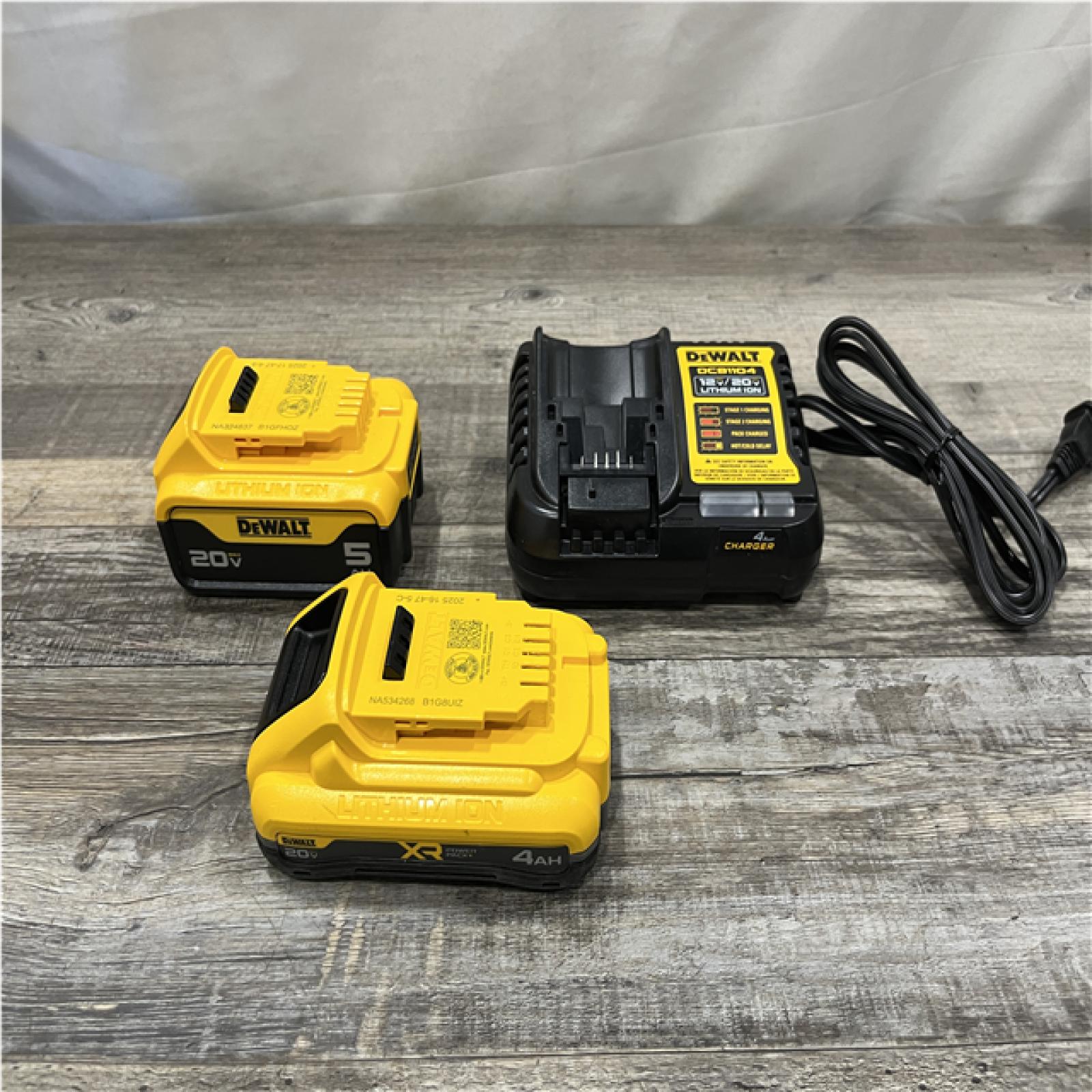 AS-IS DEWALT 20V MAX Lithium-Ion Starter Kit with 4.0 Ah and 5.0 Ah Batteries and Charger