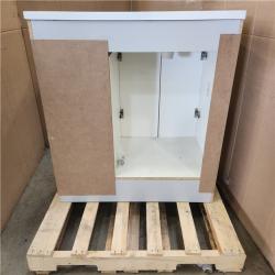 Phoenix LIKE NEW Glacier Bay Bannister 43 in. Single Sink Pearl Gray Freestanding Bath Vanity with Granite-Look Colorpoint White Cultured Marble Top