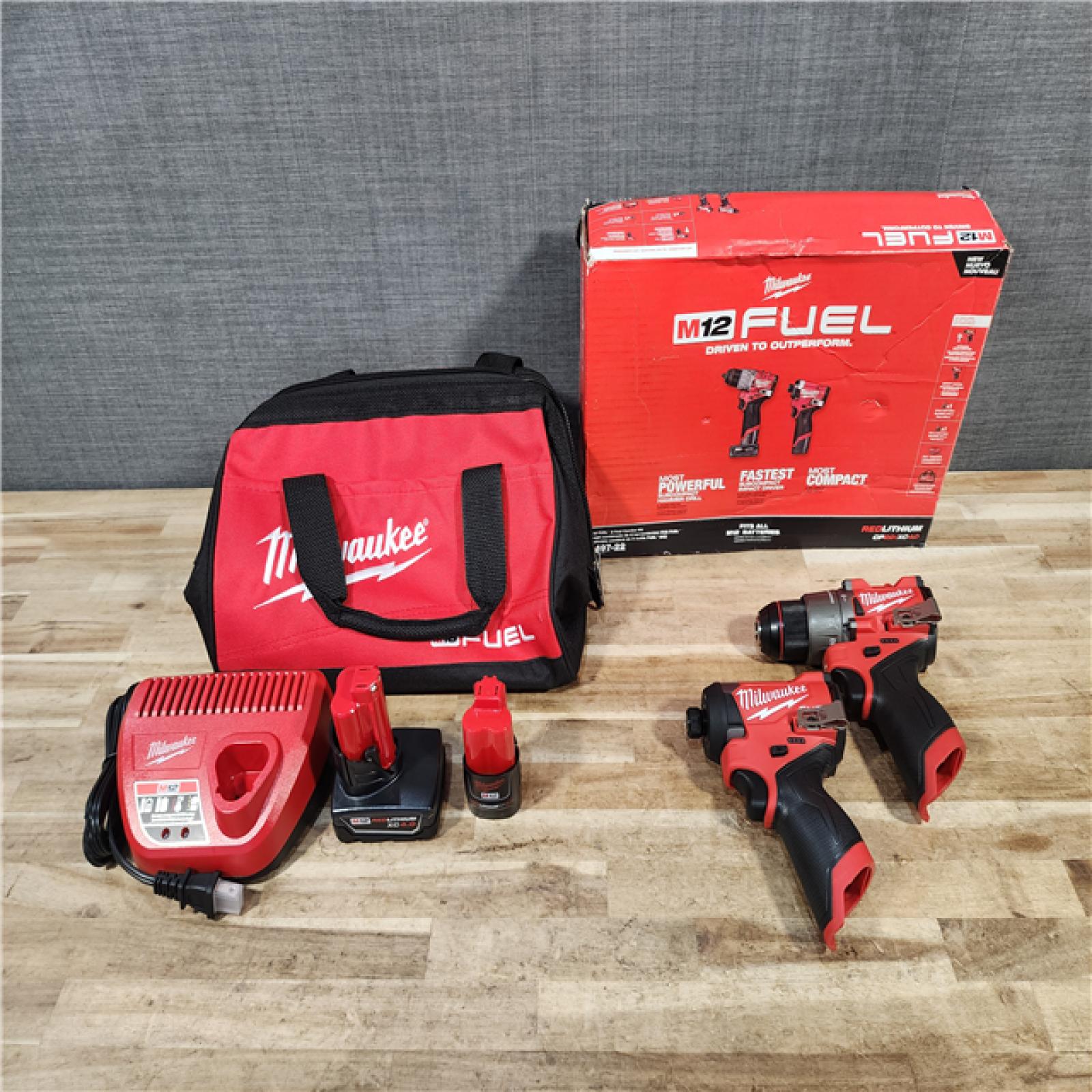 HOUSTON LOCATION - AS-IS (APPEARS LIKE NEW) Milwaukee FUEL 12-Volt Lithium-Ion Brushless Cordless Hammer Drill and Impact Driver Combo Kit