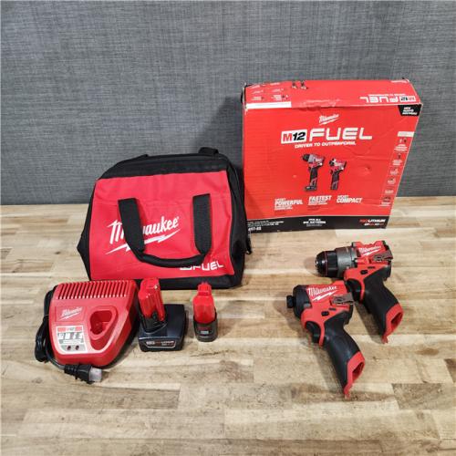 HOUSTON LOCATION - AS-IS (APPEARS LIKE NEW) Milwaukee FUEL 12-Volt Lithium-Ion Brushless Cordless Hammer Drill and Impact Driver Combo Kit